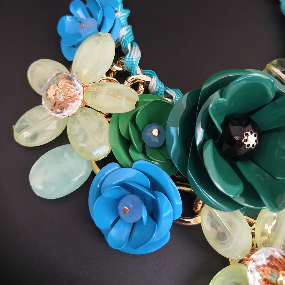 Boho Braided Rope Flower Pendant Necklace